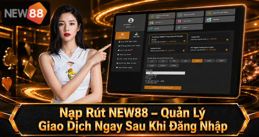 Nạp Rút NEW88 – Quản Lý Giao Dịch Ngay Sau Khi Đăng Nhập